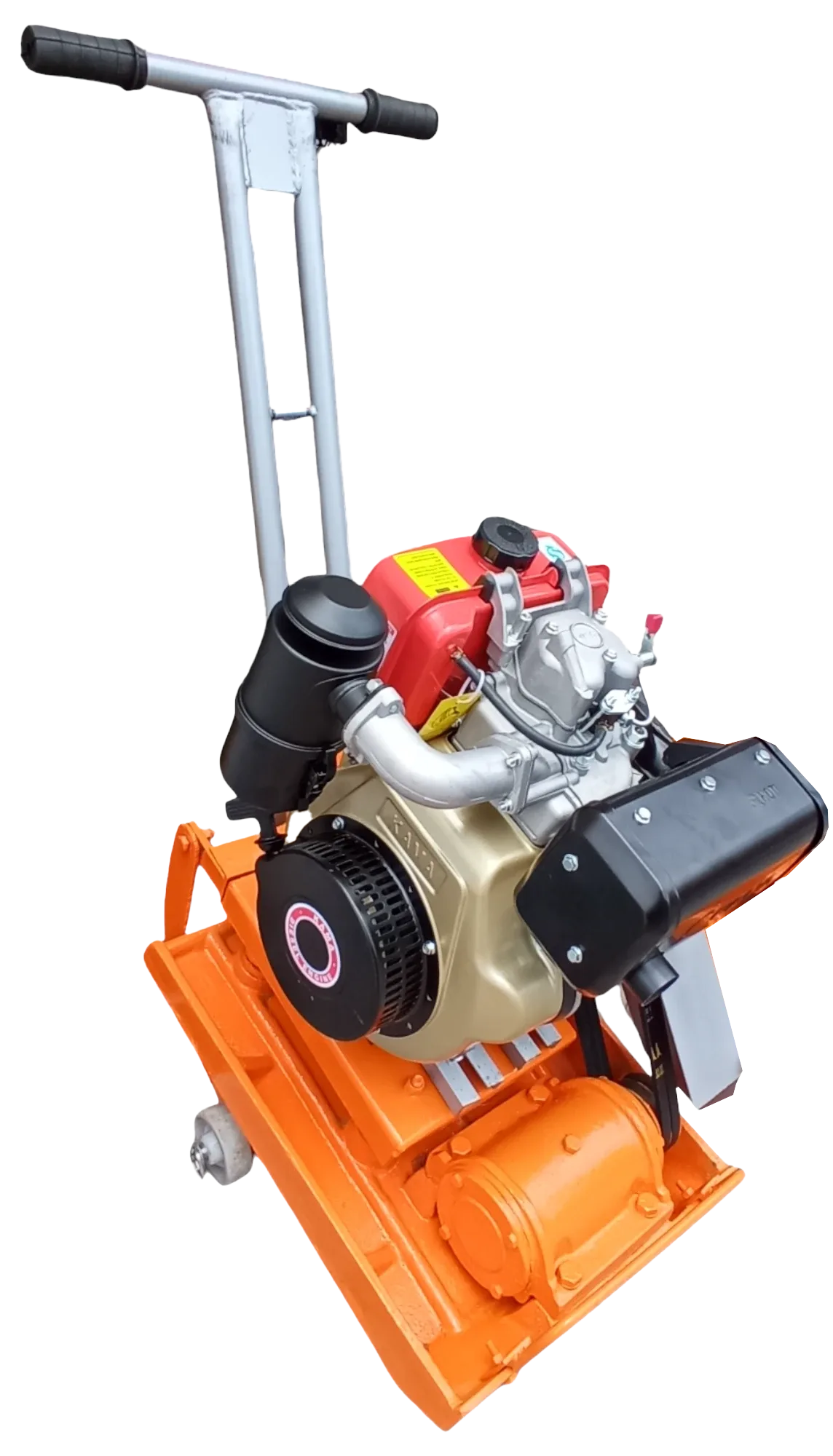 Rana compactadora nacional con motor diésel 10HP, placa 50x70 cm, 100 kg de peso y fuerza de compactación de 360 kN.