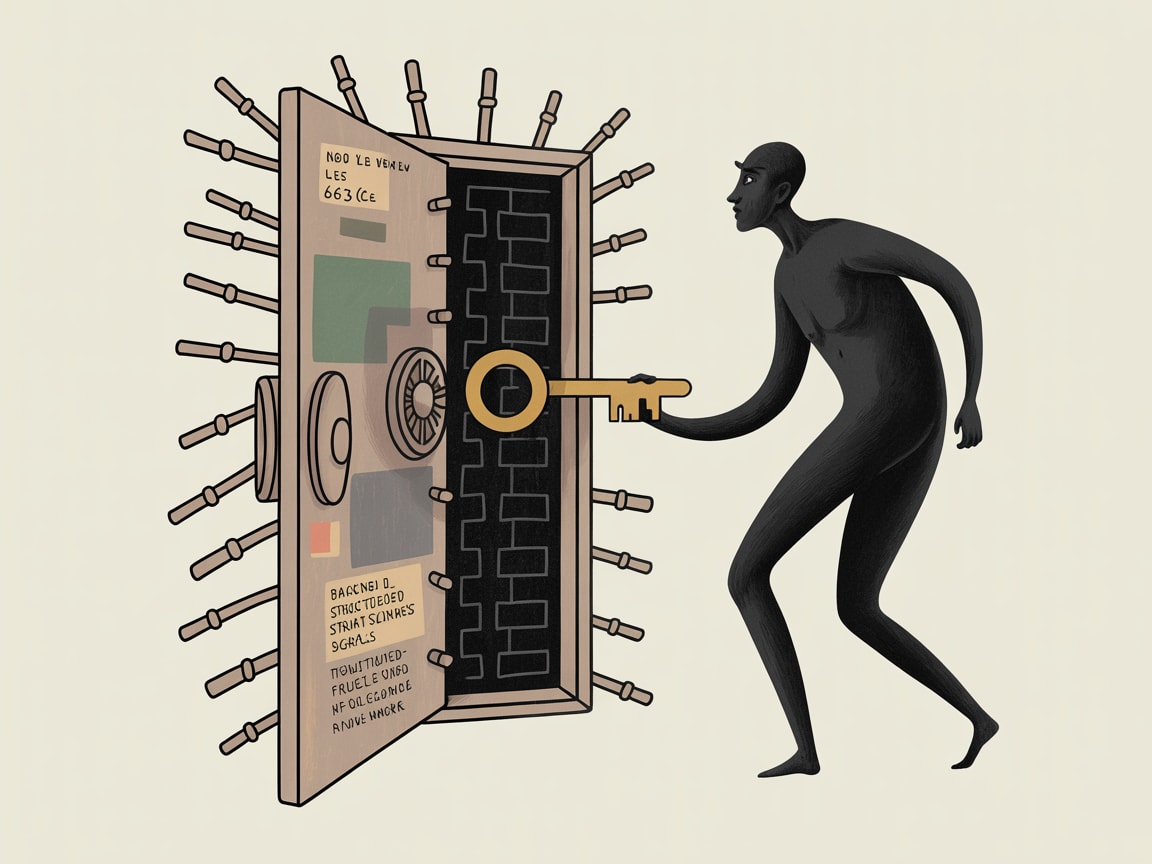 A digital map of search authority signals fracturing under pressure from an impostor website