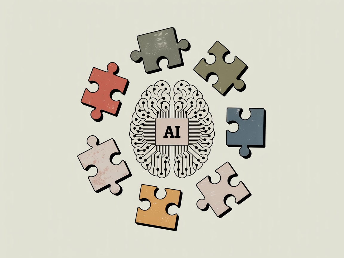 A marketing team gathered around a table with AI dashboards displaying fragmented, unresolved data signals