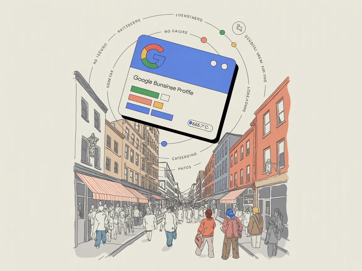 Abstract map pins and search signals converging over a Southeast Asian cityscape