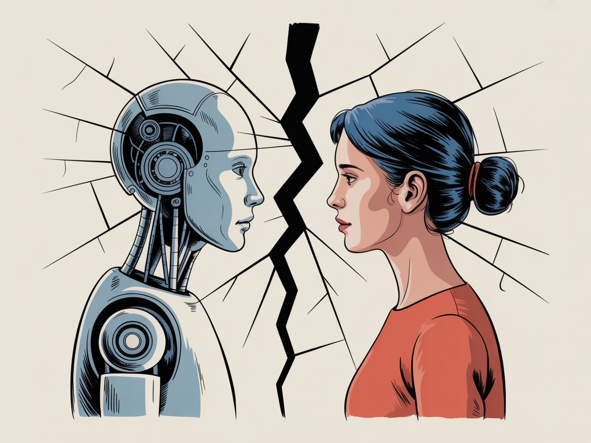 Abstract visualization of emotional response signals overlaid on a digital advertising interface, with fragmented data streams suggesting both insight and tension