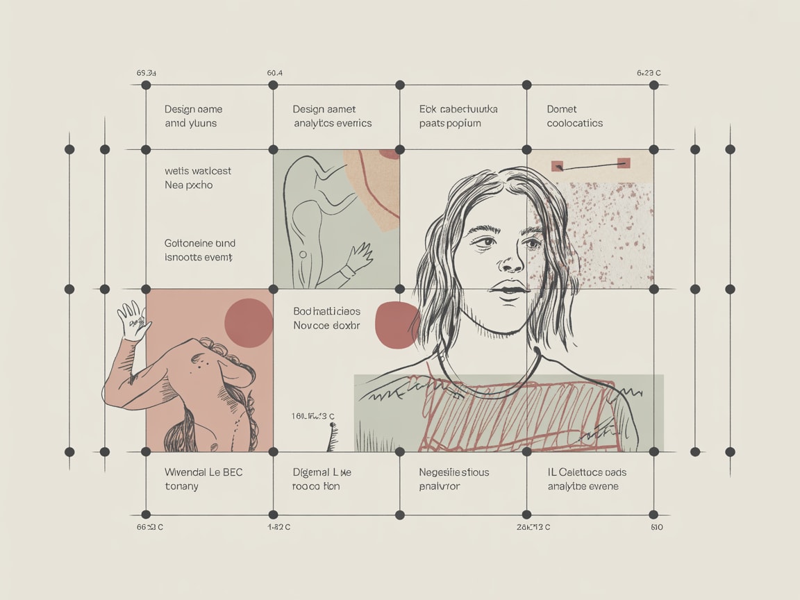 Abstract illustration of interlocking CSS layout grids overlaid with signal tracking nodes and data flow indicators