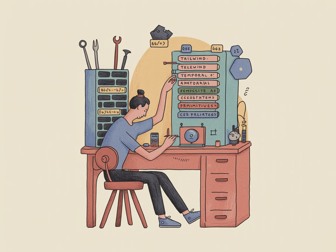 Abstract illustration of layered frontend code stacks converging into a fast-loading browser window