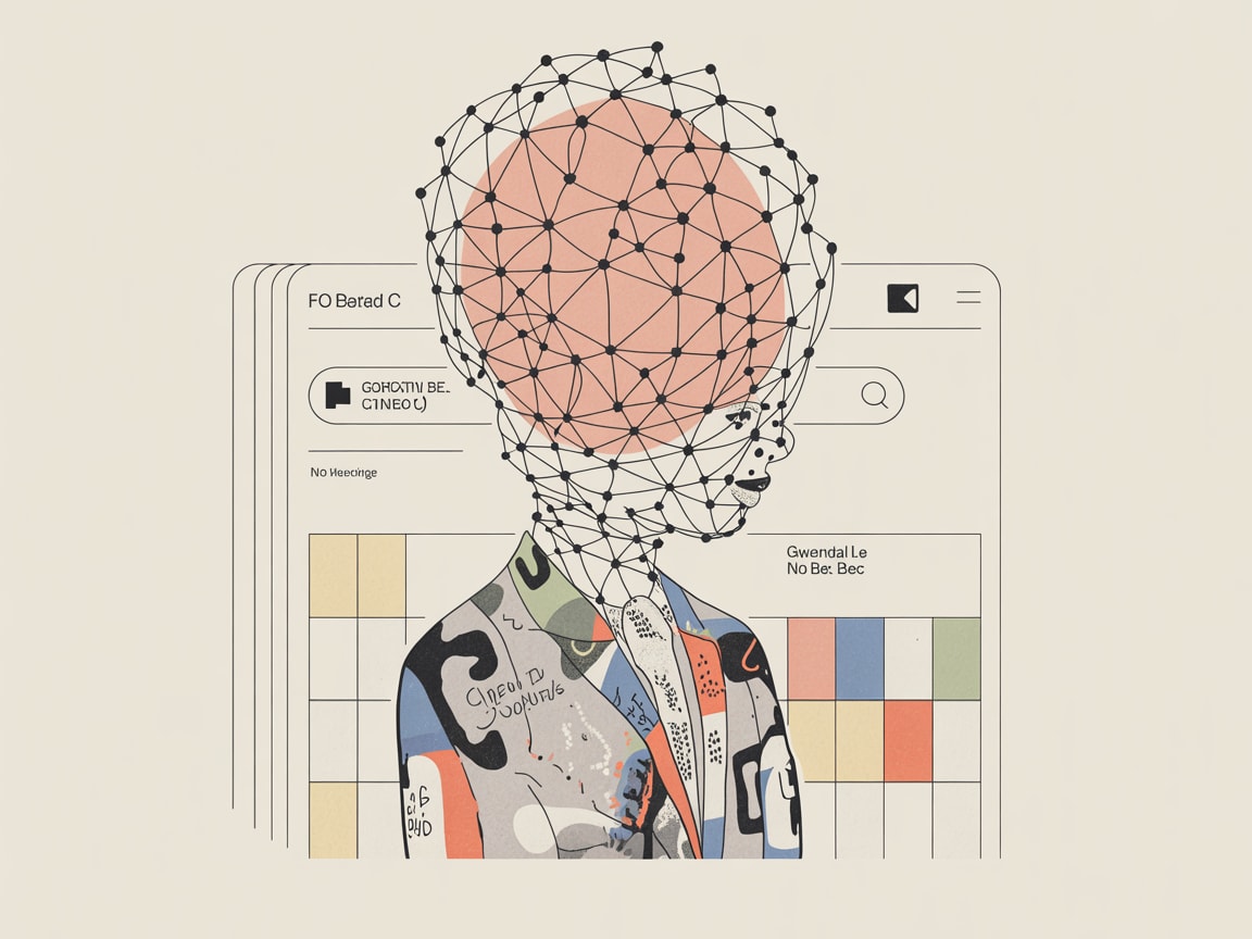 Abstract visualization of AI search results absorbing organic traffic, with a shrinking click-through funnel