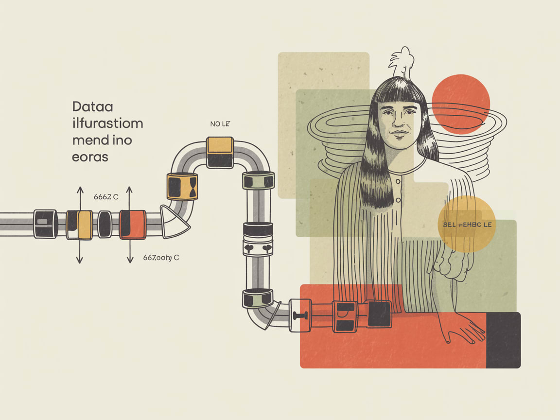 A human hand and a robotic arm collaborating over a design layout, symbolising the tension between automation and craft in modern digital design