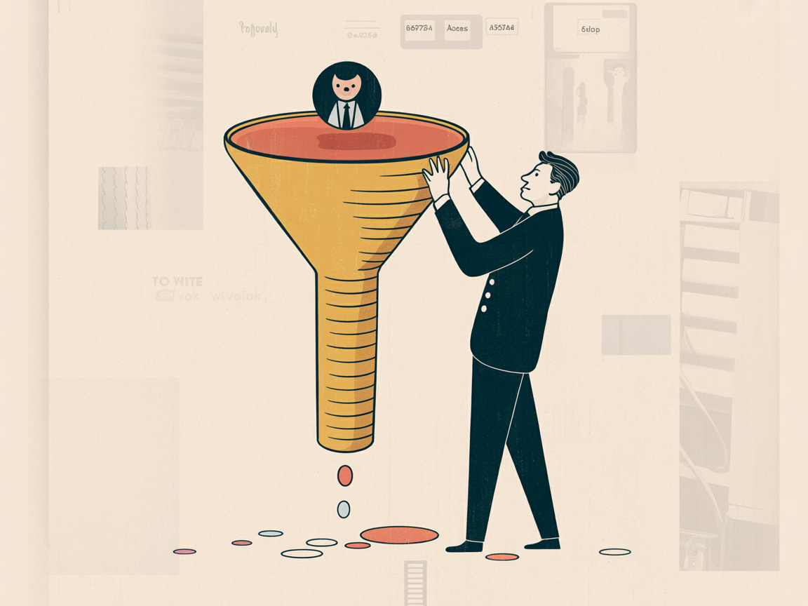 Editorial illustration of a figure navigating a complex platform ecosystem with creator content signals flowing into an ad tech stack