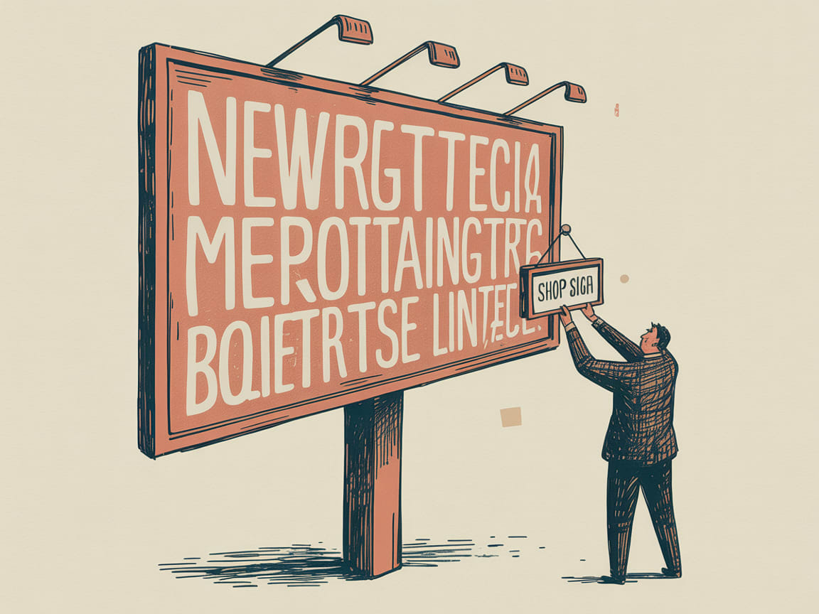 An editorial illustration of a small figure standing at a crossroads between a traditional search bar and a glowing AI chat interface, holding a map