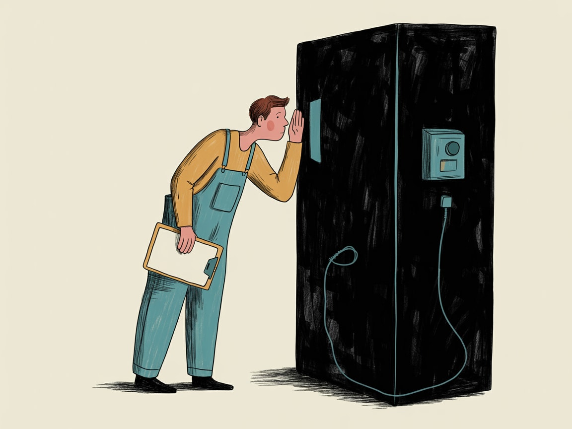 Editorial illustration of a developer navigating AI transparency and browser performance signals