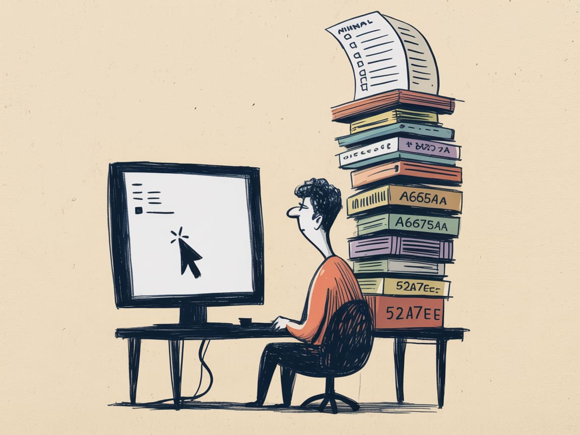 Editorial illustration of a figure navigating overlapping search signals on a city map