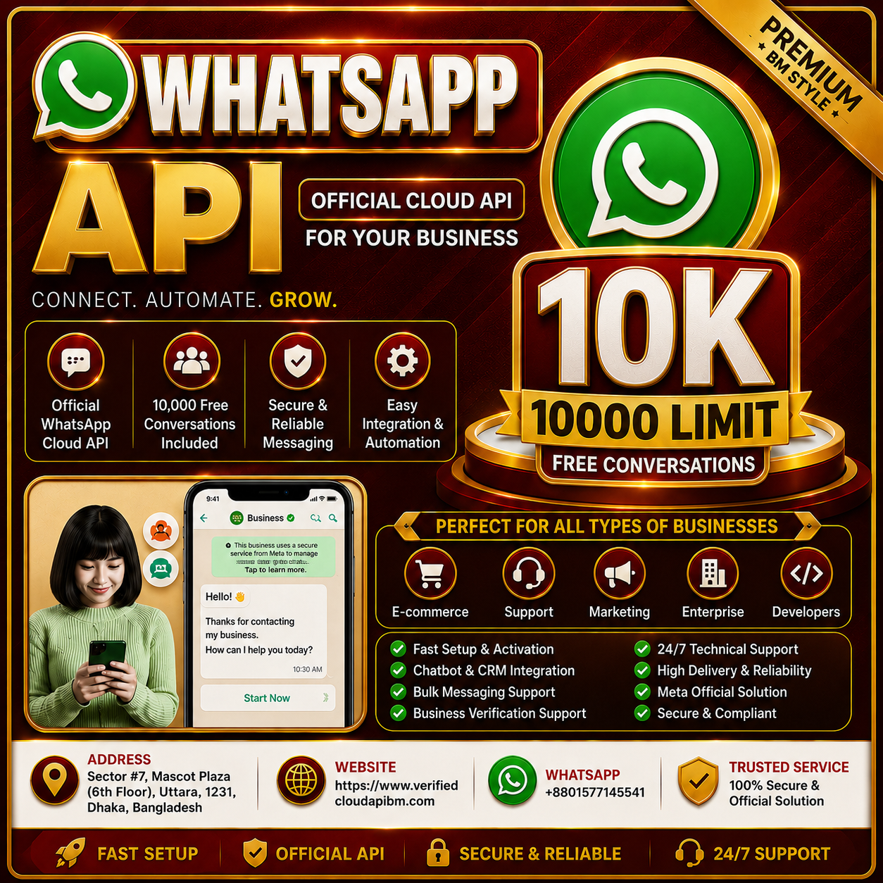 Buy WhatsApp Cloud API 10K Limit – Official Business API with 10,000 Free Conversations