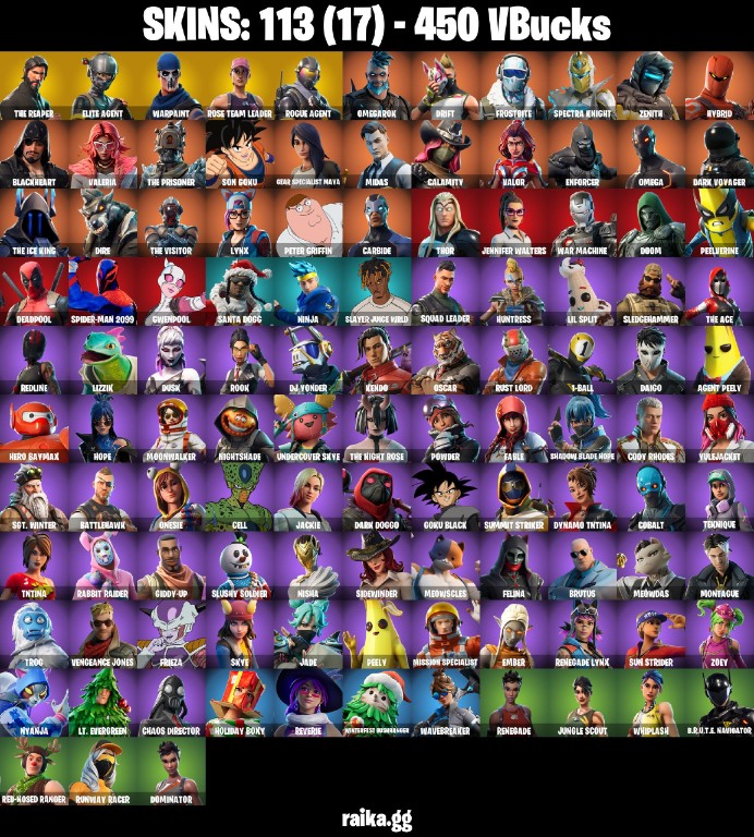Fortnite Account ( PLAYSTATION / XBOX / PC / MOBILE / NINTENDO ) The Reaper, Take The L, OG STW, Mako (113 Skins)