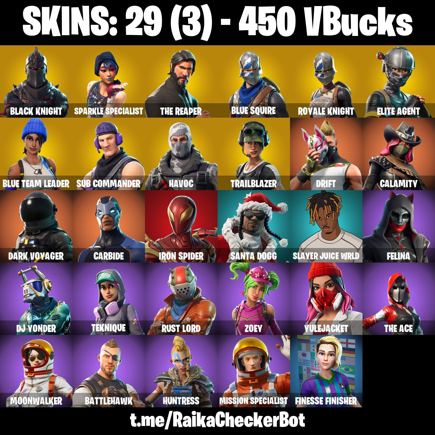 Fortnite Account ( PLAYSTATION / XBOX / PC / MOBILE / NINTENDO ) Black Knight, Sparkle Specialist, Mako, Sub Commander, Take The L, Floss, Blue Team Leader (29 Skins)