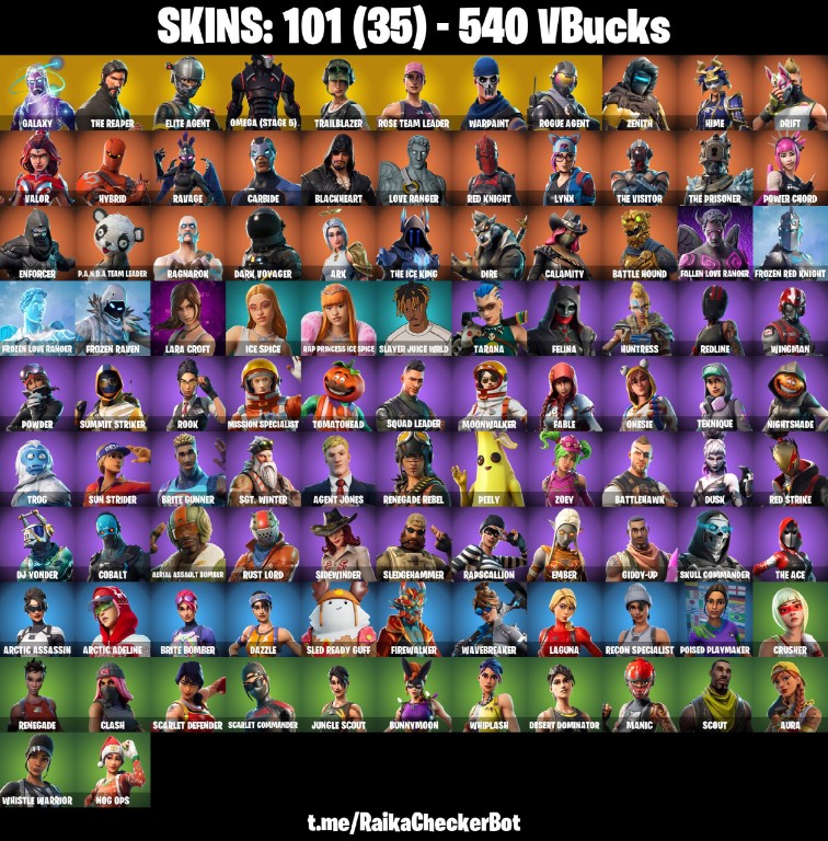 Fortnite Account ( PLAYSTATION / XBOX / PC / MOBILE / NINTENDO ) Galaxy, The Reaper, Take The L, Candy Axe, OG STW, Omega (Stage 5) (101 Skins)