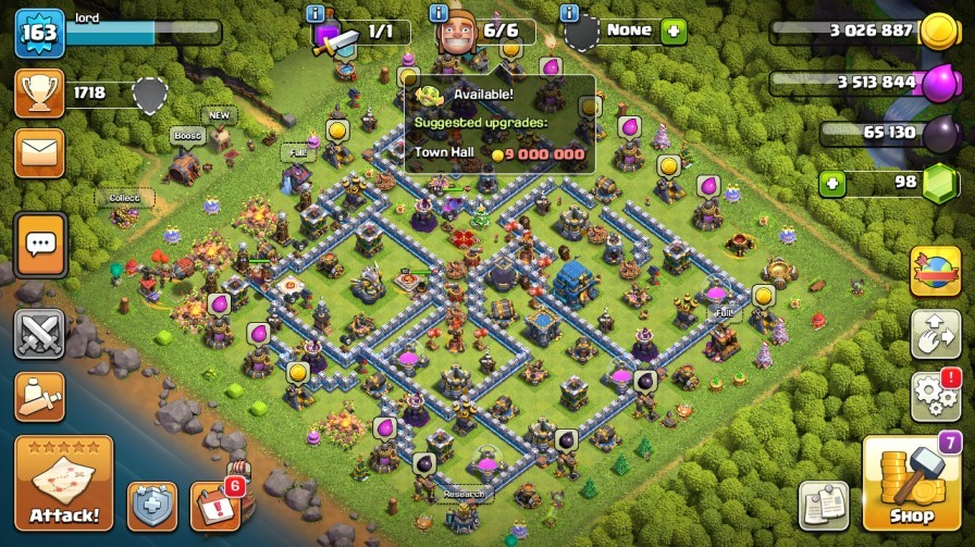 Max TH12| LVL163| Heroes(K65 Q65 W40)| BM25| War Stars1427| 6Skins| Highest4443|F948
