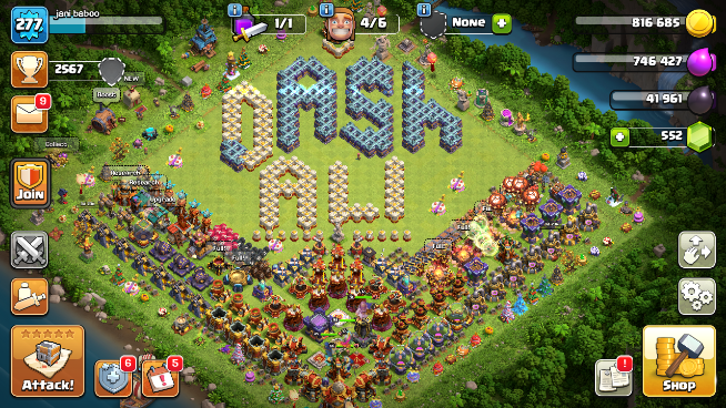 TH16| LVL277| Heroes(K95 Q95 W70 R45)| BM35| War Stars4035| 4Skins| Highest6014| C31
