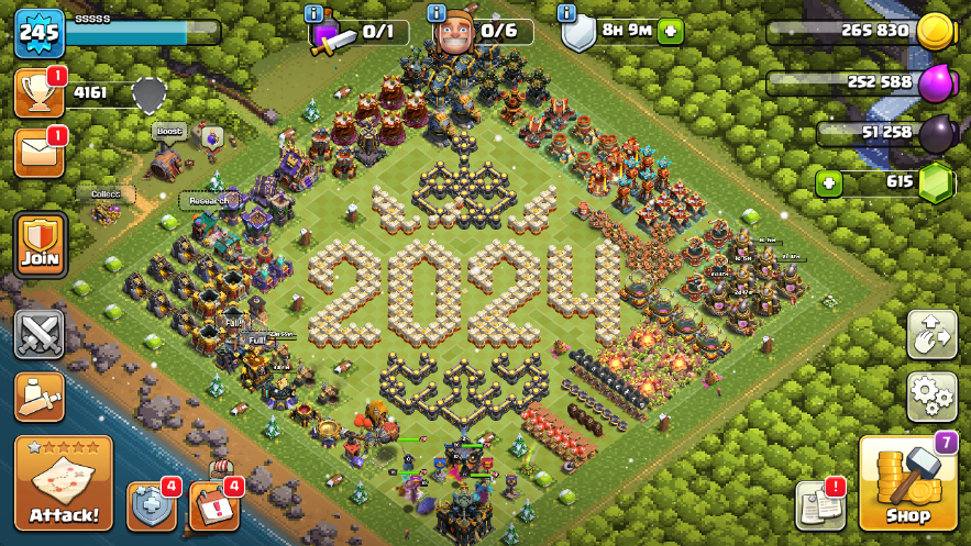 TH17| LVL245| Heroes(K96 Q100 M71 W75 R45)| BM35| 2030War Stars| 4Skins| Free CN| Highest5632|C96