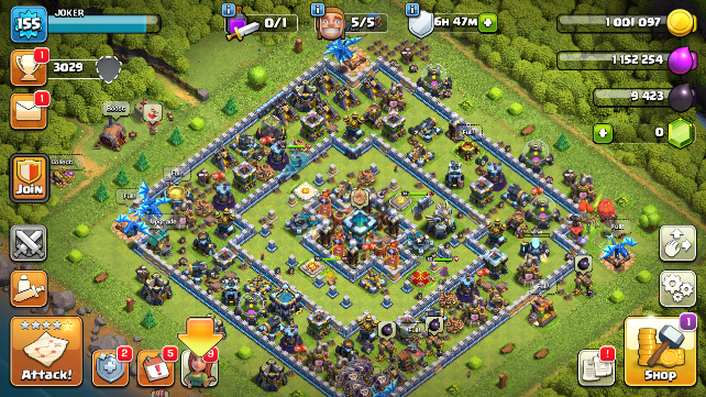 TH13 | LVL155 | Heroes(K58 Q62 W36 R13) | BM20 | War Stars569 | 5Skins | Highest5026|C51