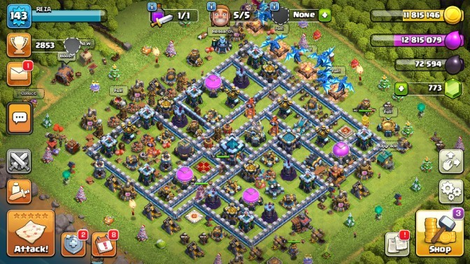 TH13 | LVL143 | Heroes(K40 Q51 W24 R5) | BM17 | War Stars280 | Free CN| Highest3103|F788