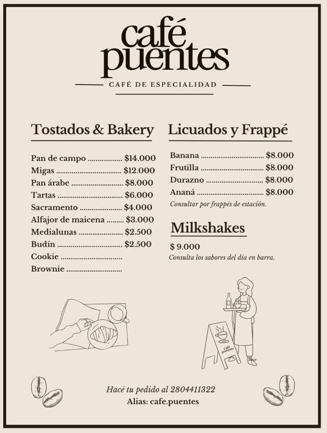 Carta Café Puentes — Hoja 2