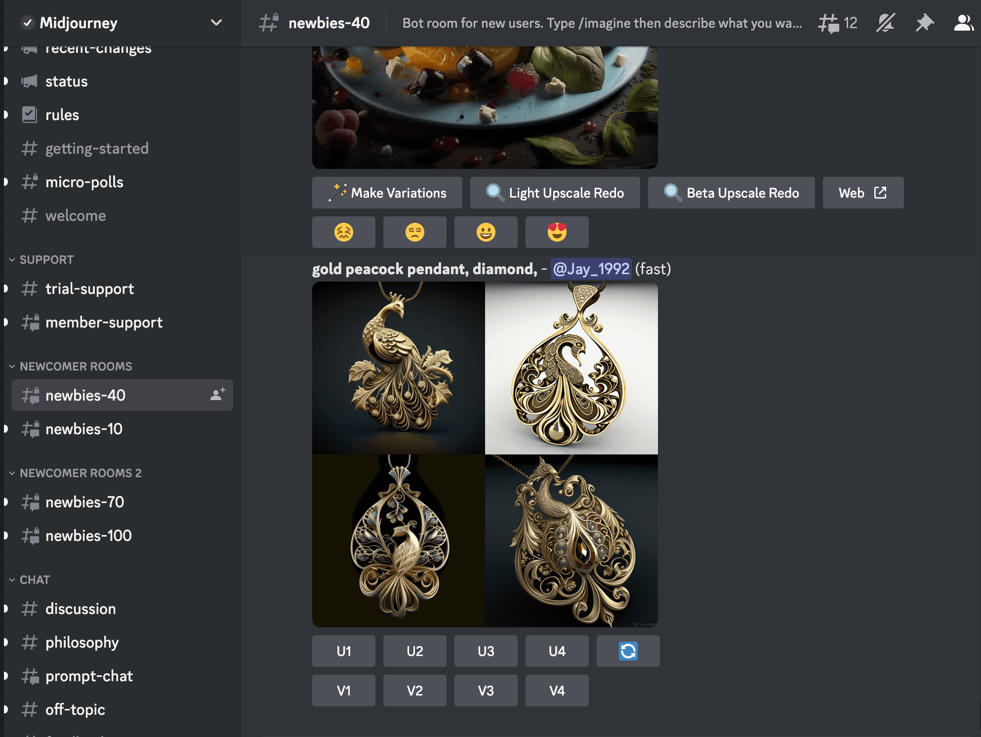 Midjourney Discord Newbies Channel