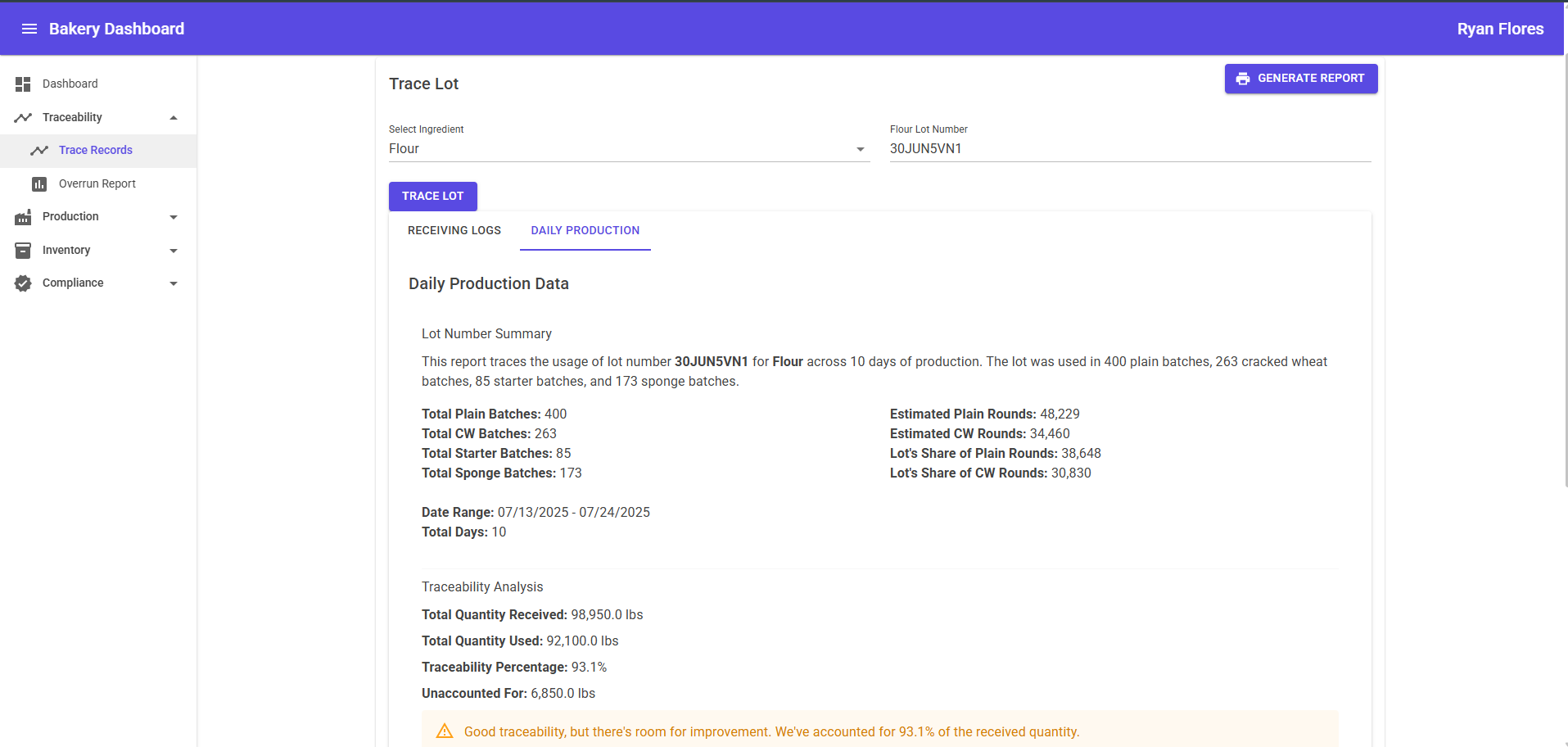 Traceability Search & Results