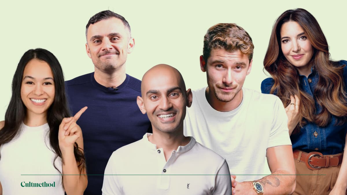 Collage of Erika Cullberg, Gary Vaynerchuk, Neil Patel, Iman Gadzhi, and Marie Forleo