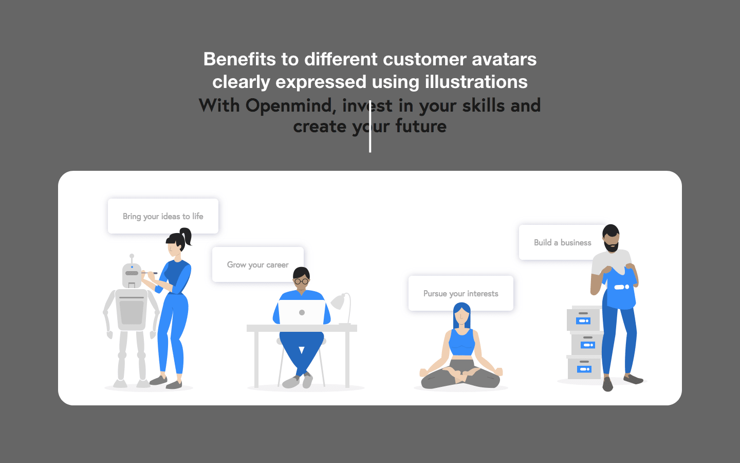 Personalisation section of Drip's homepage