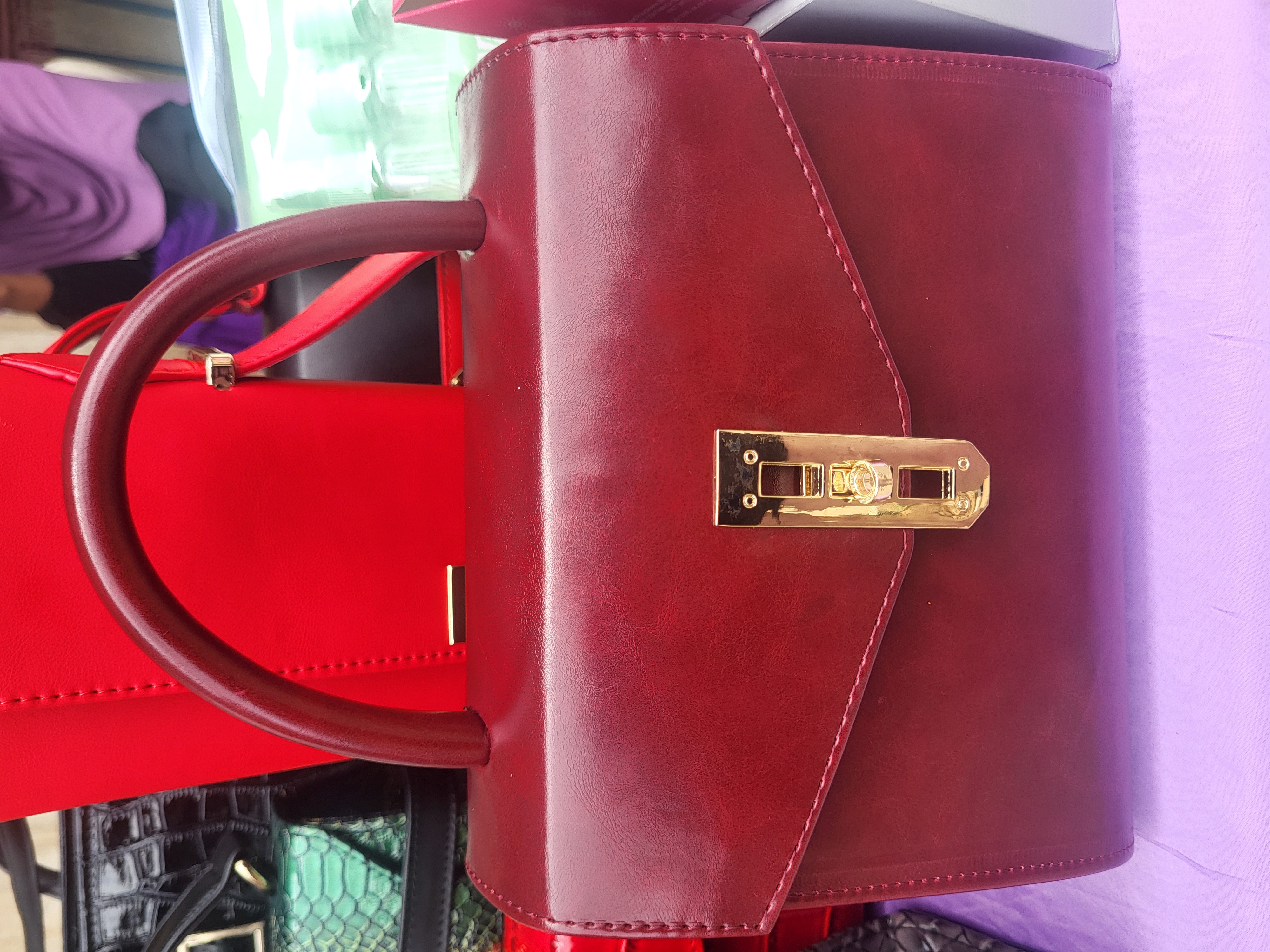 Red leather bag