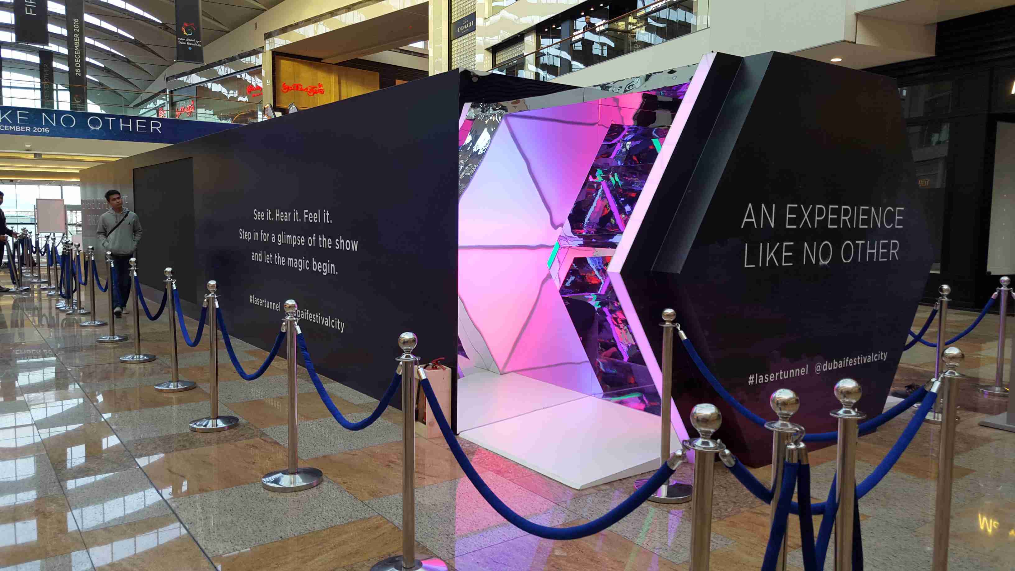 Kaleidoscope tunnel event setup by Unigraf UAE