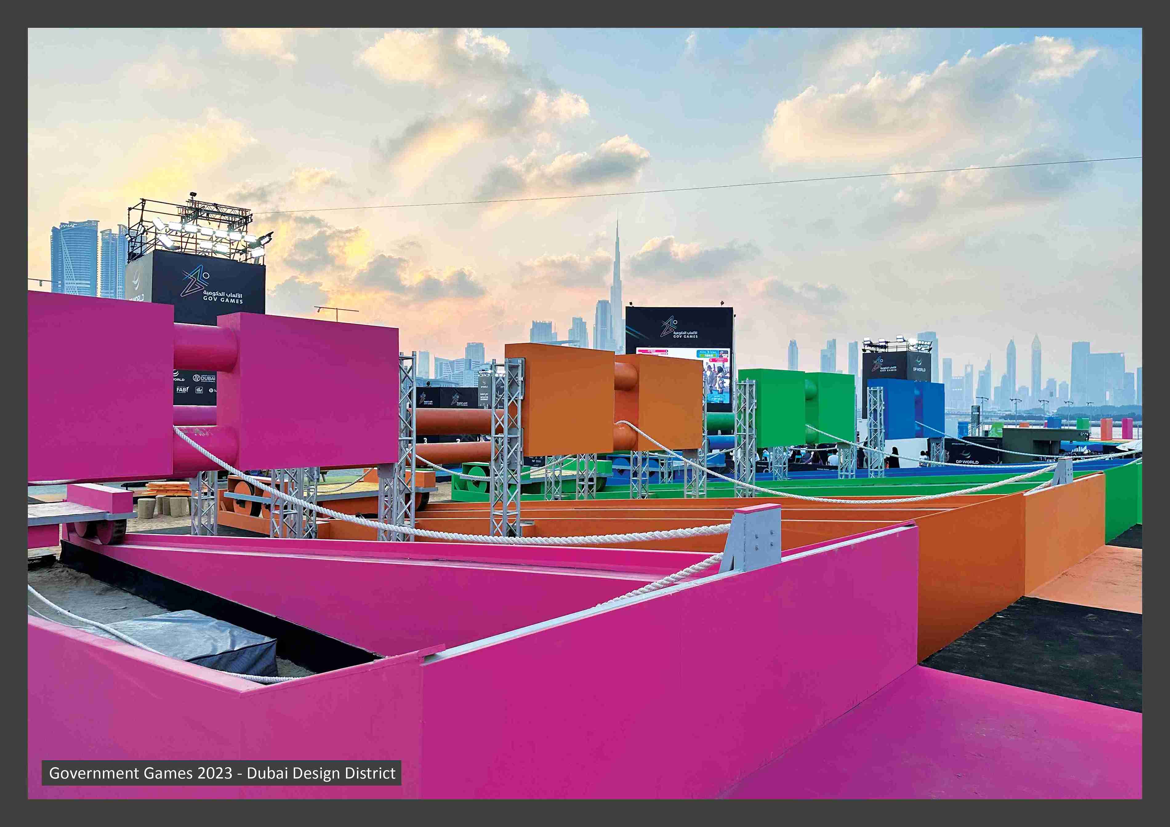 Obstacle course event build-up by Unigraf UAE