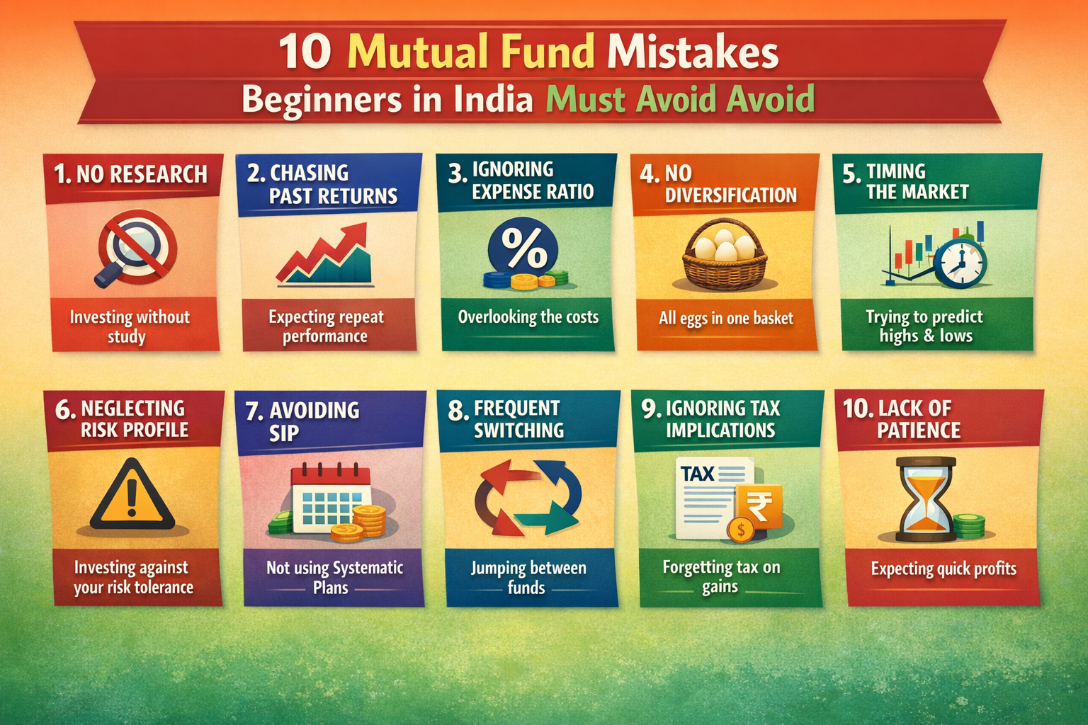 10 Mutual Fund Mistakes Beginners in India Must Avoid