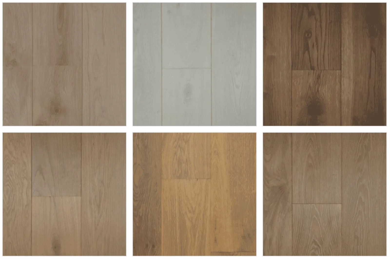 Échantillons de parquets bois de différentes essences et teintes variées.