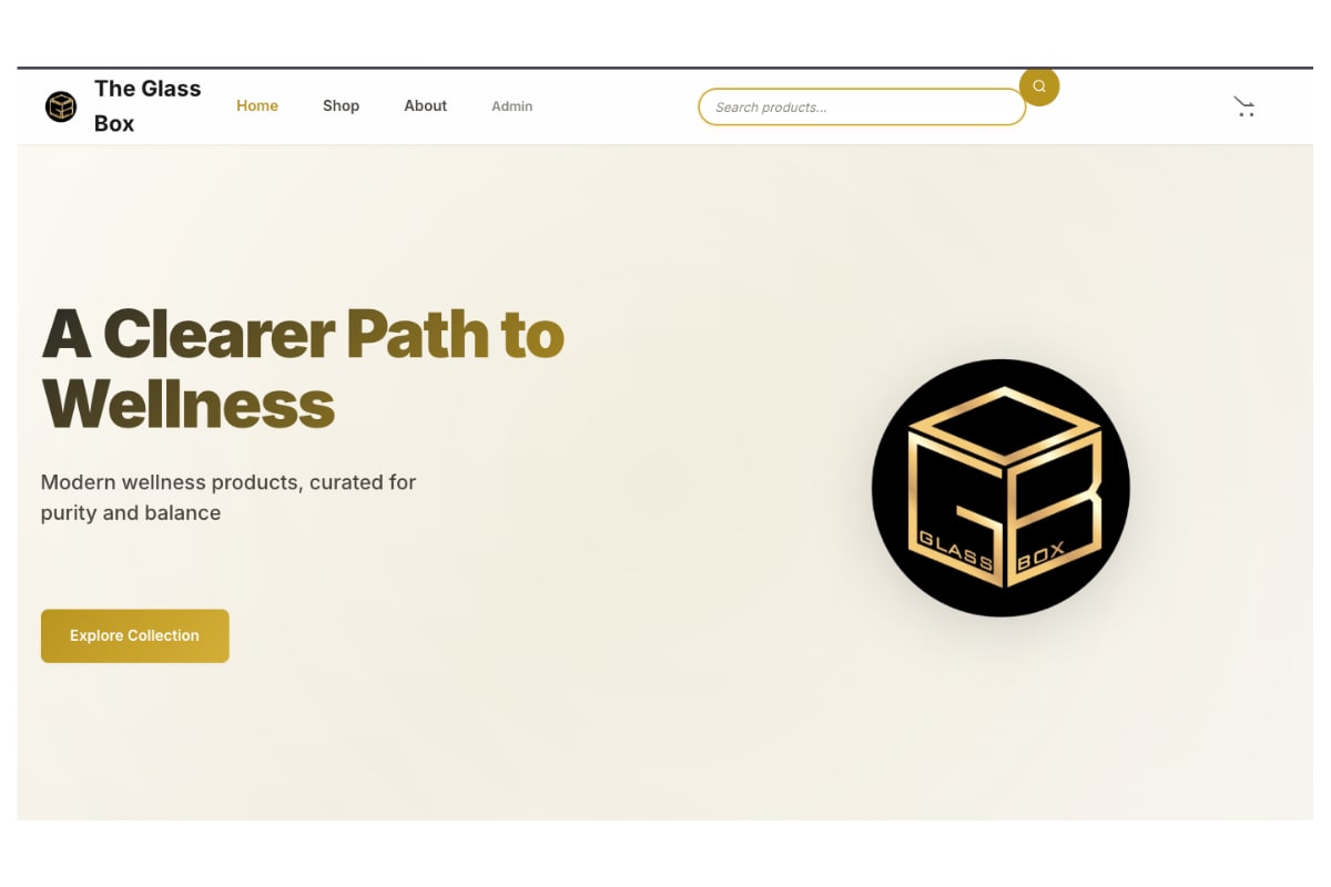 The Glass Box - CBD E-Commerce website design by Plenty Web Design for Issa Hadawar