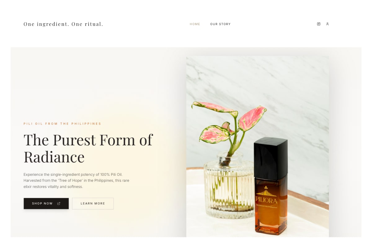 Piliora Skin Care - Skincare website design by Plenty Web Design for Corey Sands