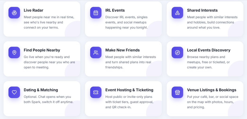 JoinMeIn Features _ Live Radar, IRL Events & Shared Interests