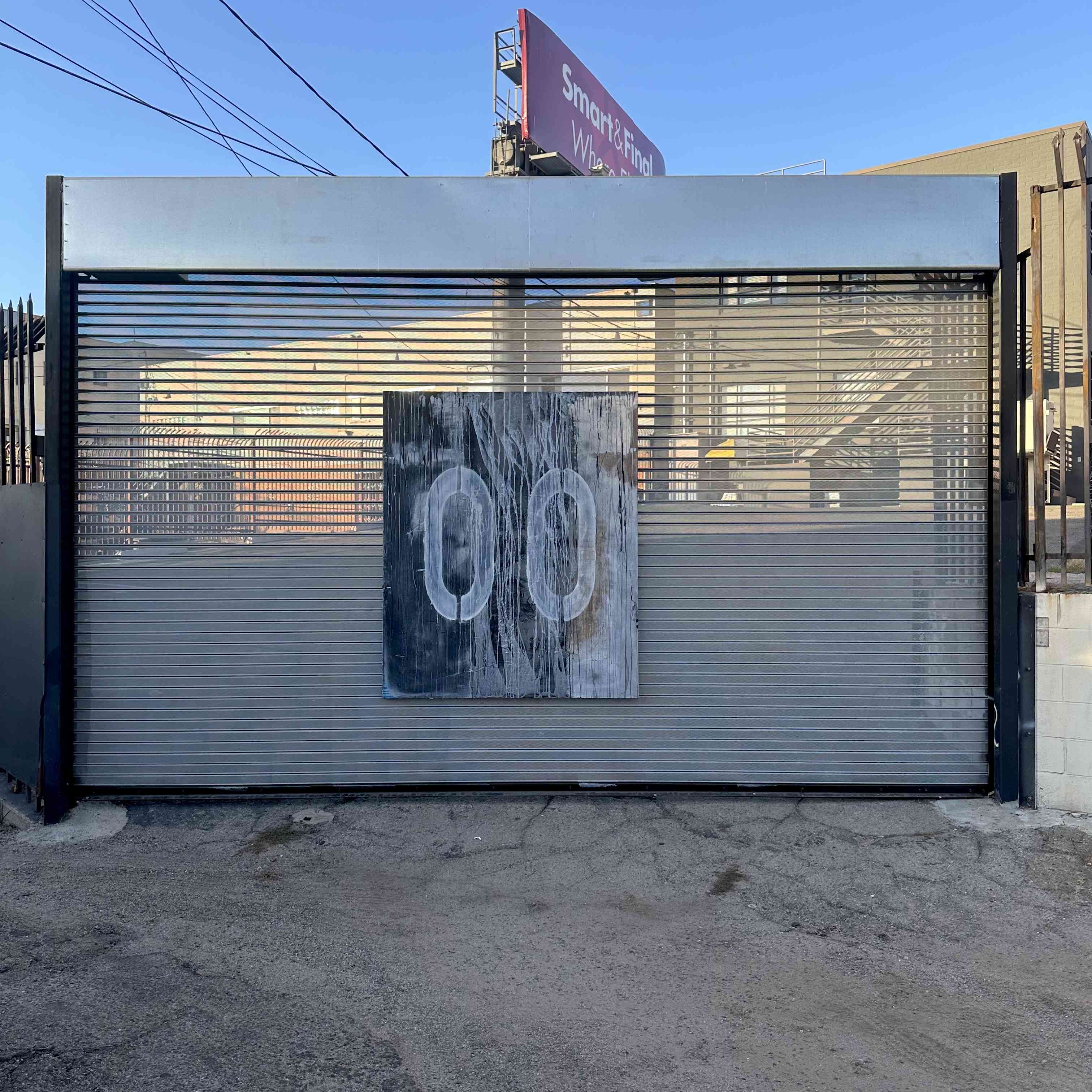 Canvas painting in an urban setting