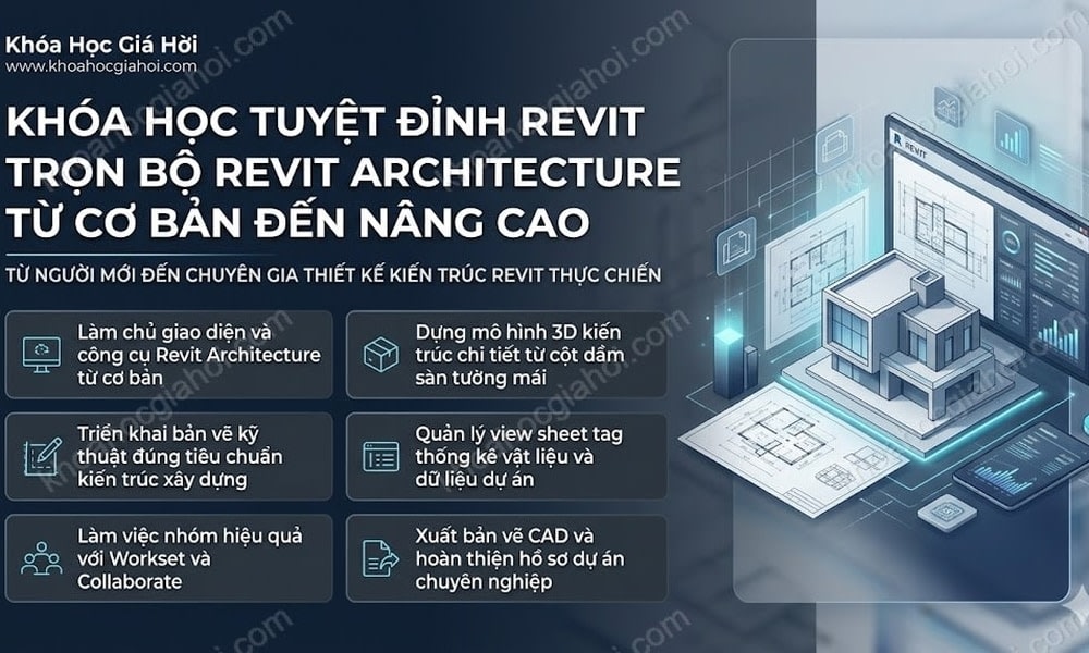 Khóa Học Tuyệt Đỉnh Revit – Trọn Bộ Revit Architecture Từ Cơ Bản Đến Nâng Cao