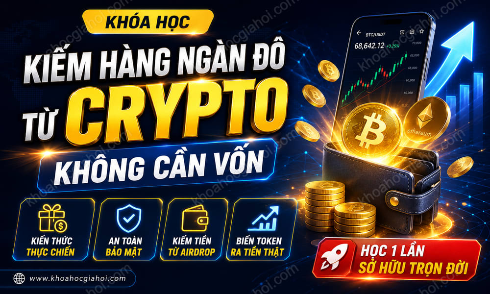 Khóa Học Kiếm Hàng Ngàn Đô Từ Crypto Không Cần Vốn