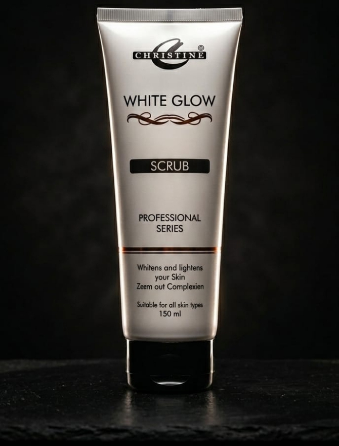 Christine White Glow Scrub Tube
