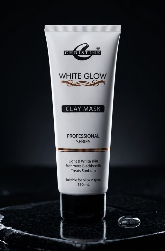 Christine white glow clay mask tube