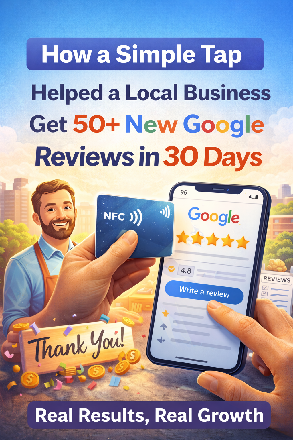 How a Simple Tap Helped a Local Business Get 50+ New Google Reviews in 30 Days