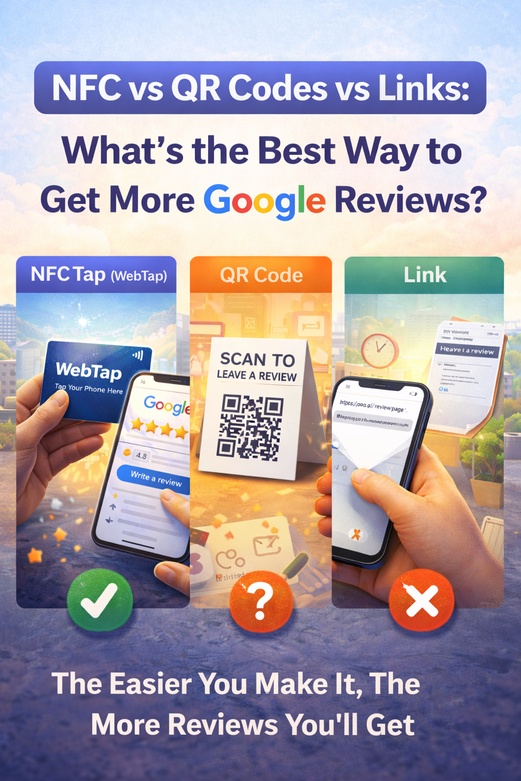 NFC vs QR Codes vs Links: What’s the Best Way to Get More Google Reviews?