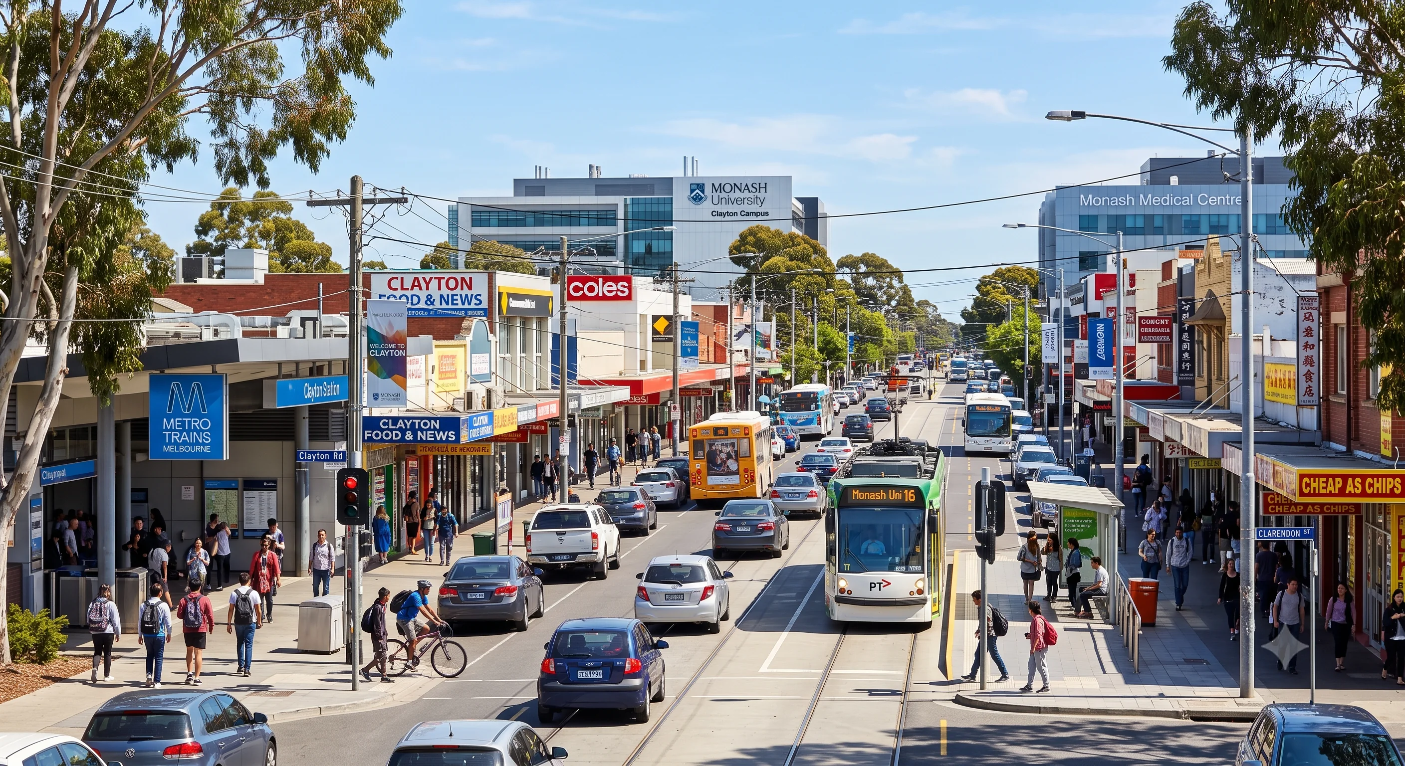 ME CABS taxi for Clayton airport transfers and Monash University runs — booked, fixed-fare rides in the City of Monash