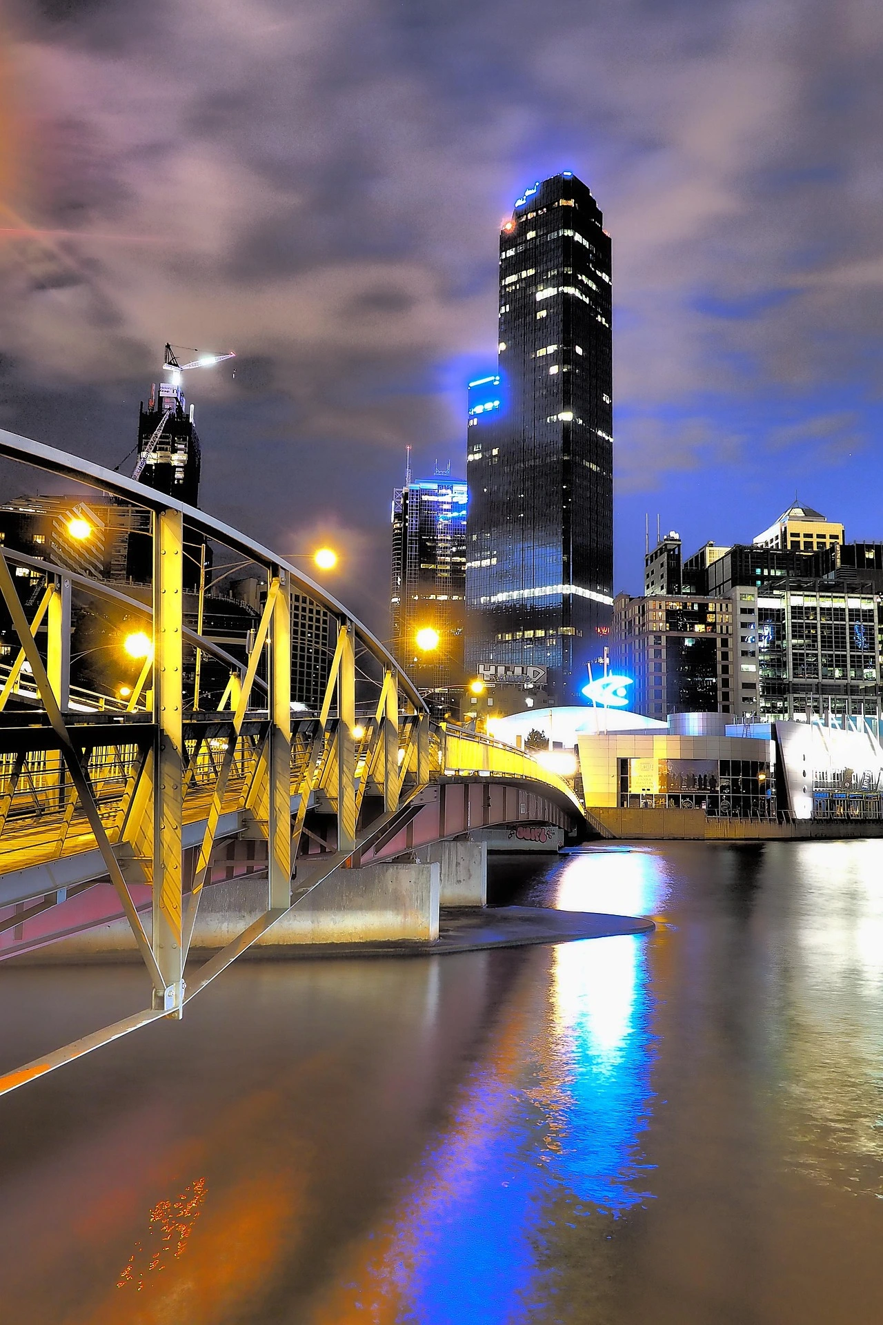 Freeway light trails at night — the fast Docklands run to Melbourne Airport