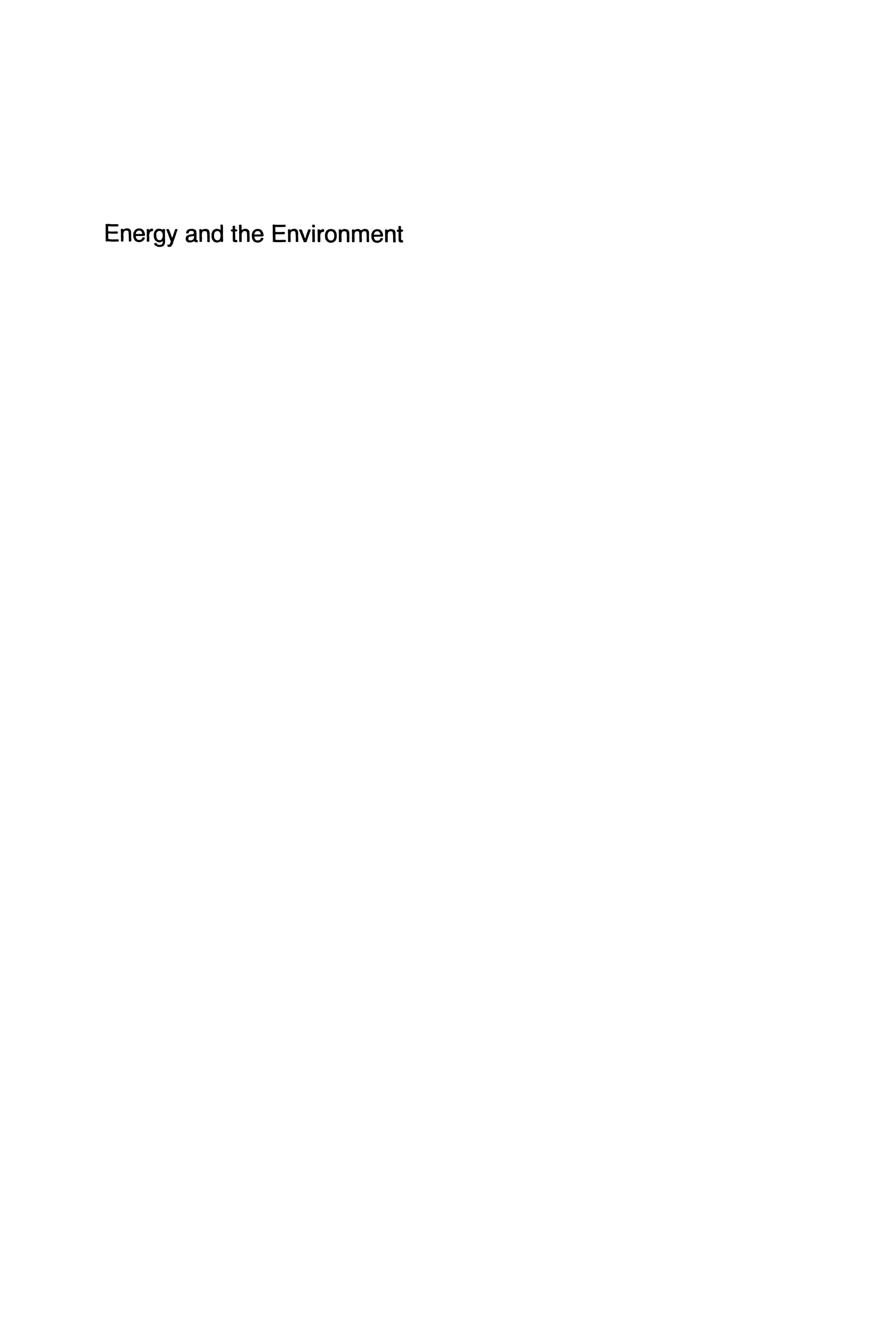 Energy and the environment m j moran (auth )