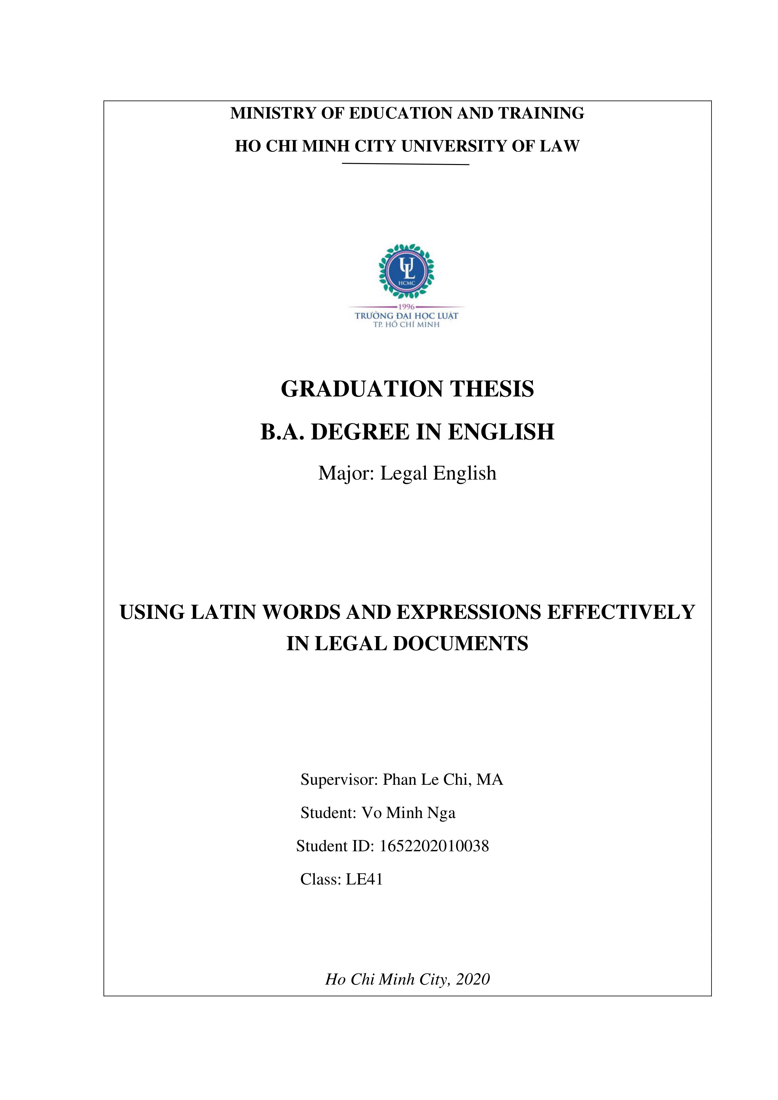 USING LATIN WORDS AND EXPRESSIONS EFFECTIVELY IN LEGAL DOCUMENTS