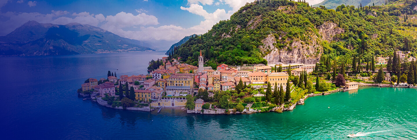 Vista aérea de Varenna - Itália