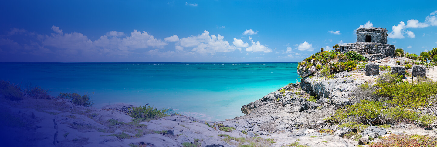 Vista aérea da Riviera Maya