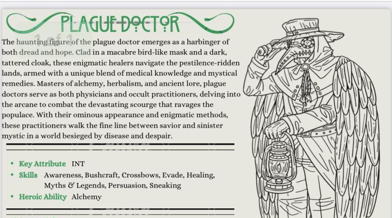 Plague Doctor Profession for Dragonbane