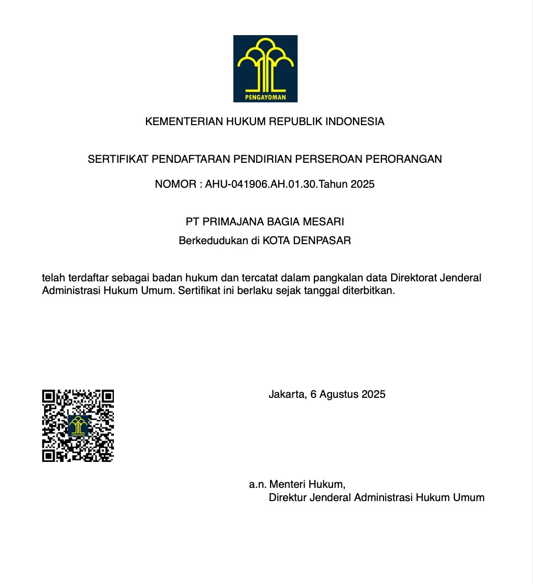 Akta Pendirian PT Primajana Bagia Mesari